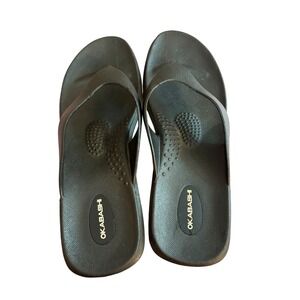 Okabashi Maui Women's Black Flip Flop Sandals Size ML 8-9 Comfort Arch Support